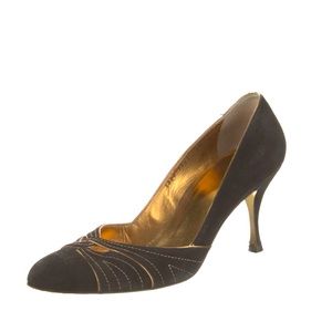 Dolce & Gabbana Suede Cutout Accent Pumps
Size: 9